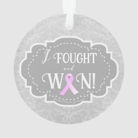 Ik heb gevreesd en gewonnen | Borstkanker Overlevi Ornament (achterkant)