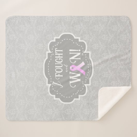Ik heb gevreesd en gewonnen | Borstkanker Overlevi Sherpa Deken (Voorkant (horizontaal))