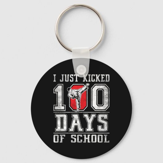 Ik heb gewoon 100 dagen school karate gevierd 100 sleutelhanger (Voorkant)