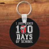 Ik heb gewoon 100 dagen school karate gevierd 100 sleutelhanger (Voorkant)