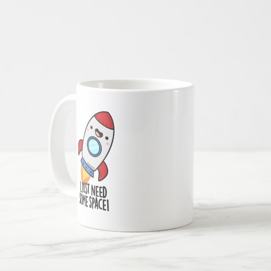 Ik heb gewoon wat ruimte nodig Grappige Raket Grap Koffiemok (Voorkant links)