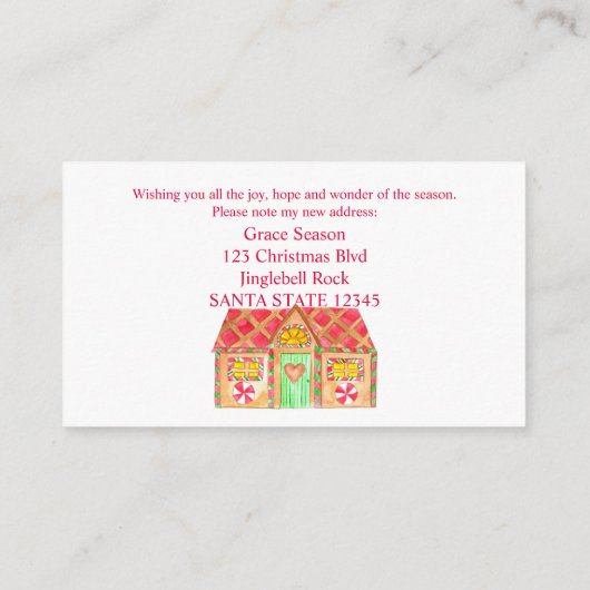 Ik heb Gingerbrood House verplaatst Informatiekaartje (Achterkant)