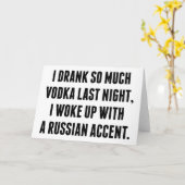 Ik heb gisteravond zo veel wodka Drink Kaart (Gele Bloem)