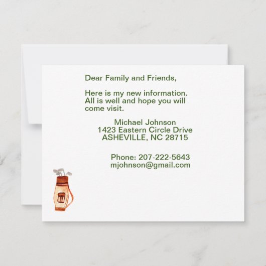 Ik heb Golf Cart Greens Man Budget Move Aankondiging (Achterkant)