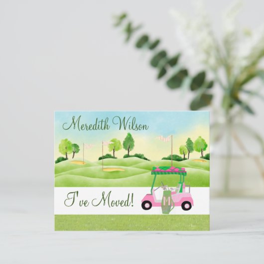 Ik heb Golf Cart Greens Sun Budget Move Aankondiging (Staand voorkant)