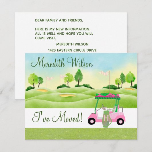 Ik heb Golf Cart Greens Sun Budget Move Aankondiging (Voorkant / Achterkant)