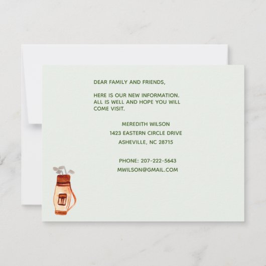 Ik heb Golf Cart Greens Sun Budget Move Aankondiging (Achterkant)