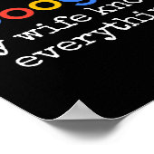 Ik heb Google niet nodig, mijn vrouw weet alles gr Poster (Hoek)