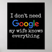 Ik heb Google niet nodig, mijn vrouw weet alles gr Poster (Voorkant)