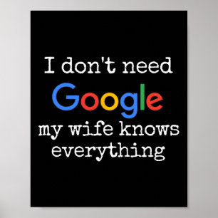 Ik heb Google niet nodig, mijn vrouw weet alles -  Poster