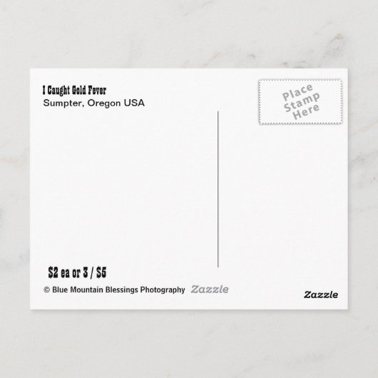 Ik heb goudkoorts gezien in de zuiger Oregon Briefkaart (Achterkant)