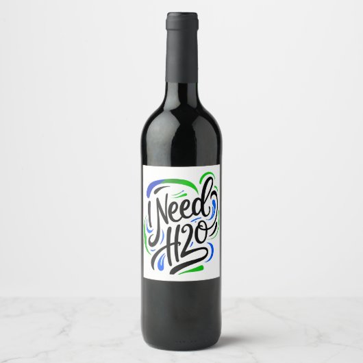 Ik heb H2O-script nodig Wijn Etiket (Voorkant)