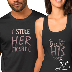 Ik heb haar hart gestolen, dus ik steel zijn hart t-shirt
