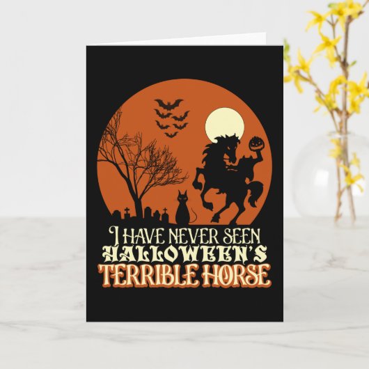 Ik heb Halloween's verschrikkelijke paard nog nooi Kaart (Gele Bloem)