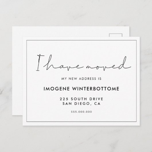 Ik heb handgeschreven minimalistische aankondiging (Voorkant / Achterkant)