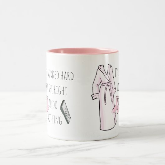 Ik heb hard gewerkt om niets grappigs te doen. tweekleurige koffiemok (Center)