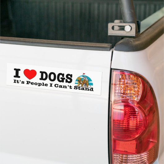 Ik heb hart- en liefdehonden, het zijn mensen die bumpersticker (Op Truck)