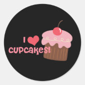 Ik heb hartcupcakes ronde sticker (Voorkant)