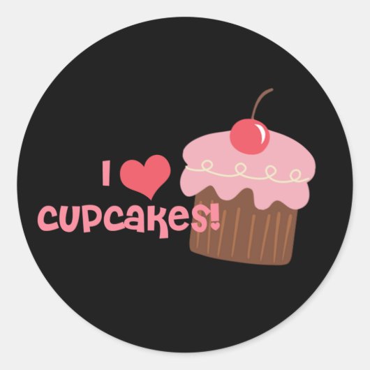 Ik heb hartcupcakes ronde sticker (Voorkant)