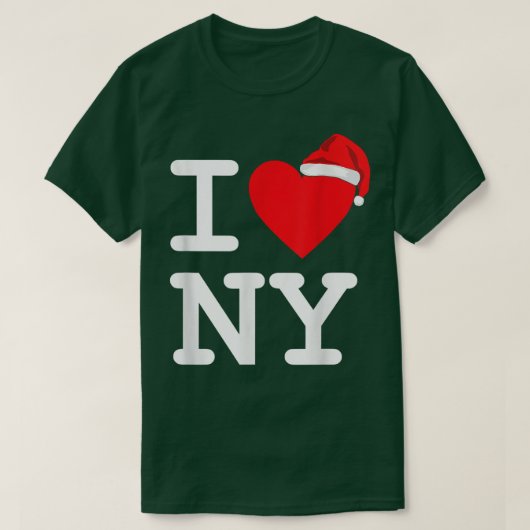 Ik heb hartliefde NY New York City NYC Santa Hat C T-shirt (Design voorkant)