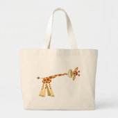 Ik heb hem gehoord.. cartoon giraffe tas. grote tote bag (Voorkant)