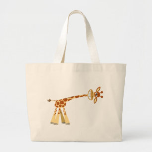 Ik heb hem gehoord.. cartoon giraffe tas. grote tote bag