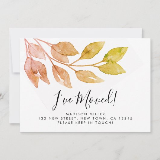Ik heb Herfst Foliage Moving Announcement verplaat Aankondiging (Voorkant)