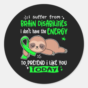 Ik heb hersenproblemen om te doen alsof ik dat leu ronde sticker