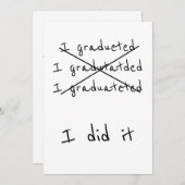 Ik heb het Afstuderen van Funny Humor gediplomeerd Aankondiging (Voorkant / Achterkant)