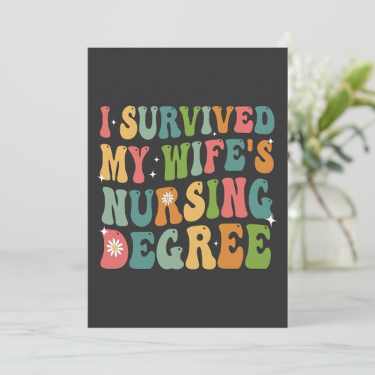 Ik heb het Afstuderen van mijn vrouw in de verplee Kaart (Staand voorkant)