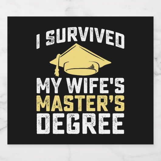 Ik heb het Afstuderen van mijn vrouw overleven. Bier Etiket (Enkel label)