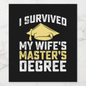 Ik heb het Afstuderen van mijn vrouw overleven. Wijn Etiket (Enkel label)