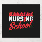 Ik heb het Afstuderen van verpleegkundige overleef Sparkling Wijnetiket (Enkel label)