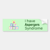 Ik heb het aspergersyndroom - ASPIES Bumpersticker (Voorkant)