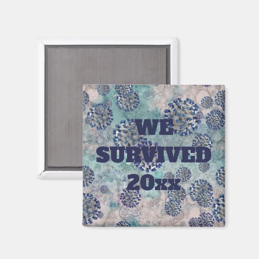 Ik heb het blauwe rode virus Magnet overleefd (Voorkant / Achterkant)