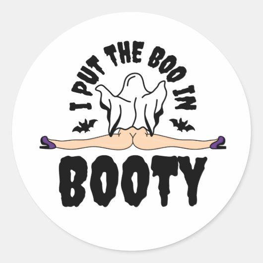 Ik heb het boek in Booty Funny Halloween Ghost Wom Ronde Sticker (Voorkant)