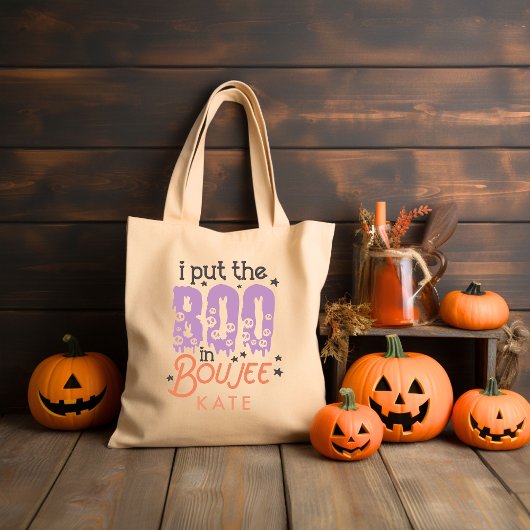 Ik heb het boek in boujee Retro Groovy Halloween g Tote Bag