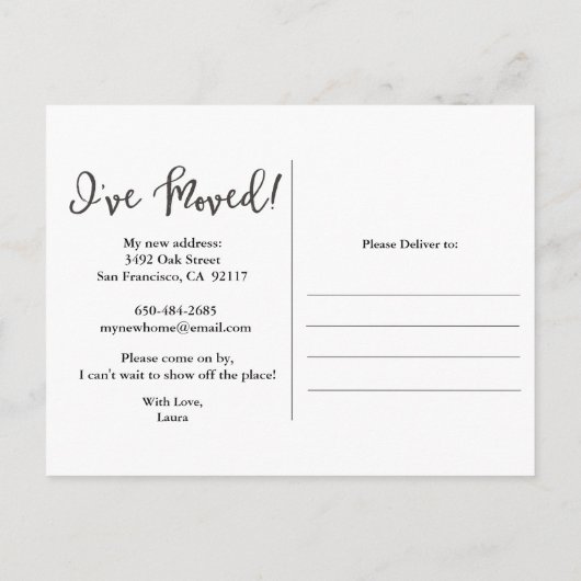 Ik heb het Briefkaart Beweging verplaatst (Achterkant)