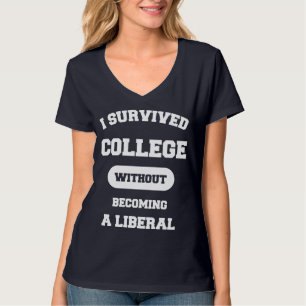 Ik heb het college overleefd zonder liberaal te wo t-shirt