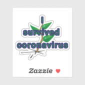 Ik heb het coronavirus overleefd sticker (Vel)