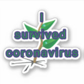 Ik heb het coronavirus overleefd sticker (Voorkant)