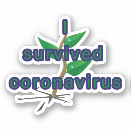 Ik heb het coronavirus overleefd sticker (Voorkant)