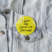 Ik heb het Covid-19 Vaccin Bold Yellow Ronde Button 7,6 Cm (In situ)