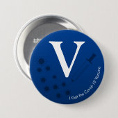 Ik heb het Covid-19 vaccin Dark Blue Ronde Button 7,6 Cm (Voorkant /achterkant)