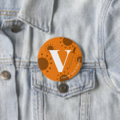 Ik heb het Covid-19 vaccin, helder Sinaasappel Ronde Button 7,6 Cm (In situ)