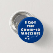 Ik heb het Covid-19 vaccin, Quirky Simple Blue Ronde Button 3,2 Cm (Voorkant /achterkant)