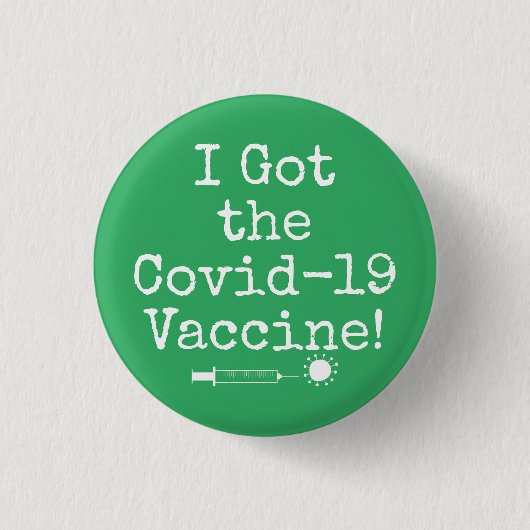 Ik heb het Covid-19 vaccin Simple Bright Green Ronde Button 3,2 Cm (Voorkant)