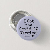Ik heb het Covid-19 vaccin Simple Lavender. Ronde Button 3,2 Cm (Voorkant /achterkant)