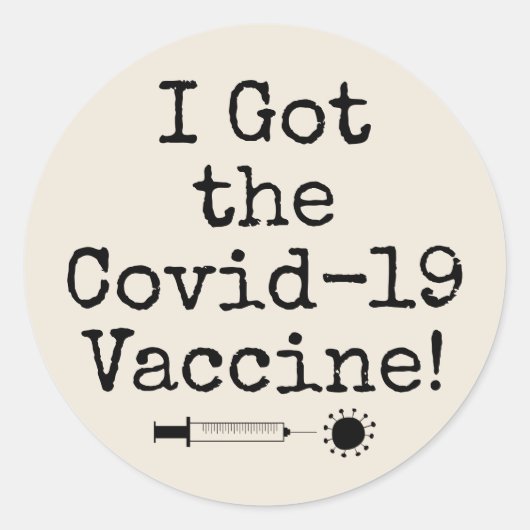Ik heb het Covid-19 vaccin Simple Natural Cream. Ronde Sticker (Voorkant)