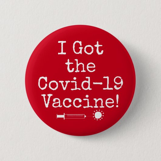 Ik heb het Covid-19 vaccin Simple Red Ronde Button 5,7 Cm (Voorkant)